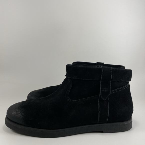UGG Josefene Cuff Boot Black Suede Short Ankle Womens Size 10 Booties Slip On - Picture 3 of 11